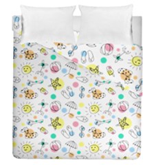 Summer Pattern Design Colorful Duvet Cover Double Side (queen Size) by Pakrebo