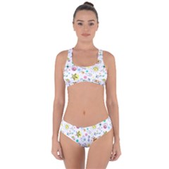 Summer Pattern Design Colorful Criss Cross Bikini Set by Pakrebo