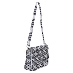 Seamless Wallpaper Pattern Ornamen Black White Shoulder Bag With Back Zipper by Pakrebo