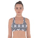 Seamless Wallpaper Pattern Ornamen Black White Cross Back Sports Bra View1