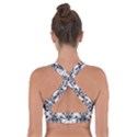 Seamless Wallpaper Pattern Ornamen Black White Cross Back Sports Bra View2