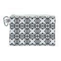 Seamless Wallpaper Pattern Ornamen Black White Canvas Cosmetic Bag (Large) View1