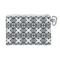 Seamless Wallpaper Pattern Ornamen Black White Canvas Cosmetic Bag (Large) View2