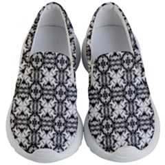 Seamless Wallpaper Pattern Ornamen Black White Kids  Lightweight Slip Ons by Pakrebo