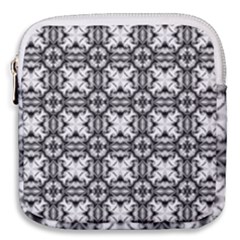 Seamless Wallpaper Pattern Ornamen Black White Mini Square Pouch by Pakrebo