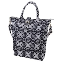 Seamless Wallpaper Pattern Ornamen Black White Buckle Top Tote Bag by Pakrebo