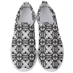 Seamless Wallpaper Pattern Ornamen Black White Men s Slip On Sneakers by Pakrebo