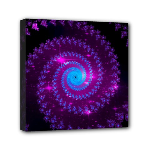 Fractal Spiral Space Galaxy Mini Canvas 6  X 6  (stretched) by Pakrebo