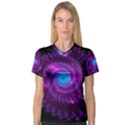 Fractal Spiral Space Galaxy V-Neck Sport Mesh Tee View1