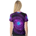 Fractal Spiral Space Galaxy V-Neck Sport Mesh Tee View2