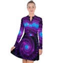 Fractal Spiral Space Galaxy Long Sleeve Panel Dress View1