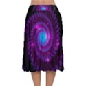 Fractal Spiral Space Galaxy Velvet Flared Midi Skirt View2