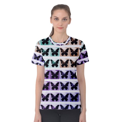 Seamless Wallpaper Butterfly Pattern Women s Cotton Tee by Pakrebo