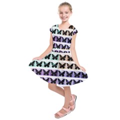 Seamless Wallpaper Butterfly Pattern Kids  Short Sleeve Dress by Pakrebo