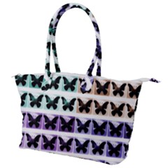 Seamless Wallpaper Butterfly Pattern Canvas Shoulder Bag by Pakrebo