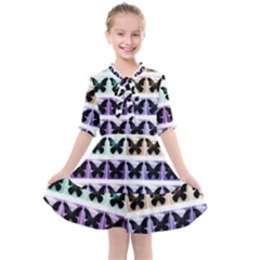 Seamless Wallpaper Butterfly Pattern Kids  All Frills Chiffon Dress by Pakrebo