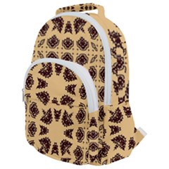 Seamless Pattern Ornament Rounded Multi Pocket Backpack