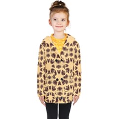 Seamless Pattern Ornament Kids  Double Breasted Button Coat