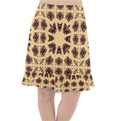 Seamless Pattern Ornament Fishtail Chiffon Skirt