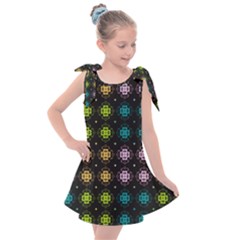 Wallpaper Seamless Pattern Flowers Kids  Tie Up Tunic Dress