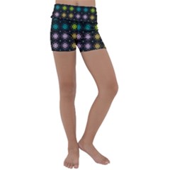 Wallpaper Seamless Pattern Flowers Kids  Lightweight Velour Yoga Shorts