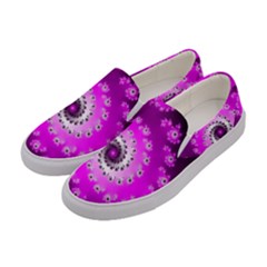 Fractal Pink Spiral Helix Women s Canvas Slip Ons by Pakrebo