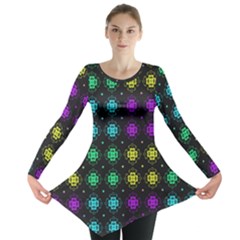 Seamless Pattern Design Ornament Long Sleeve Tunic  by Pakrebo