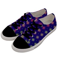 Flowers Pattern Ornament Symmetry Men s Low Top Canvas Sneakers by Pakrebo