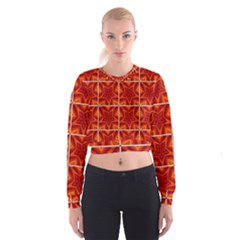 Pattern Seamless Stars Ornament Cropped Sweatshirt by Pakrebo