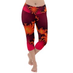 Spiral Background Pattern Texture Lightweight Velour Capri Yoga Leggings by Pakrebo