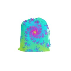 Spiral Fractal Abstract Pattern Drawstring Pouch (small) by Pakrebo