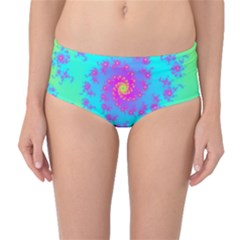 Spiral Fractal Abstract Pattern Mid-waist Bikini Bottoms by Pakrebo