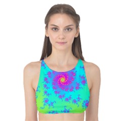 Spiral Fractal Abstract Pattern Tank Bikini Top by Pakrebo