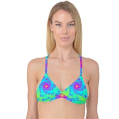 Spiral Fractal Abstract Pattern Reversible Tri Bikini Top by Pakrebo