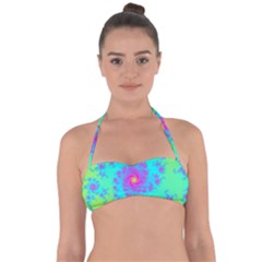 Spiral Fractal Abstract Pattern Halter Bandeau Bikini Top by Pakrebo