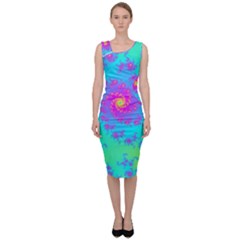 Spiral Fractal Abstract Pattern Sleeveless Pencil Dress