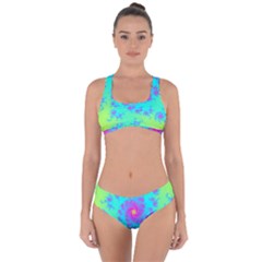 Spiral Fractal Abstract Pattern Criss Cross Bikini Set by Pakrebo