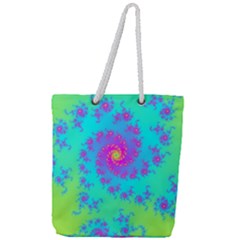 Spiral Fractal Abstract Pattern Full Print Rope Handle Tote (large) by Pakrebo