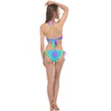 Spiral Fractal Abstract Pattern Cross Front Halter Bikini Set View2