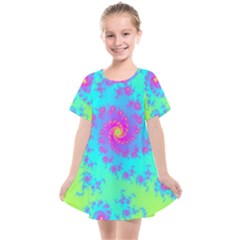 Spiral Fractal Abstract Pattern Kids  Smock Dress by Pakrebo