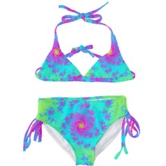 Spiral Fractal Abstract Pattern Kids  Classic Bikini Set by Pakrebo