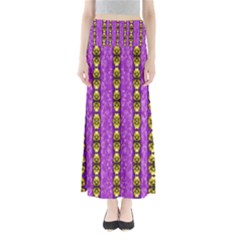 Love For The Fantasy Flowers With Happy Golden Joy Full Length Maxi Skirt by pepitasart