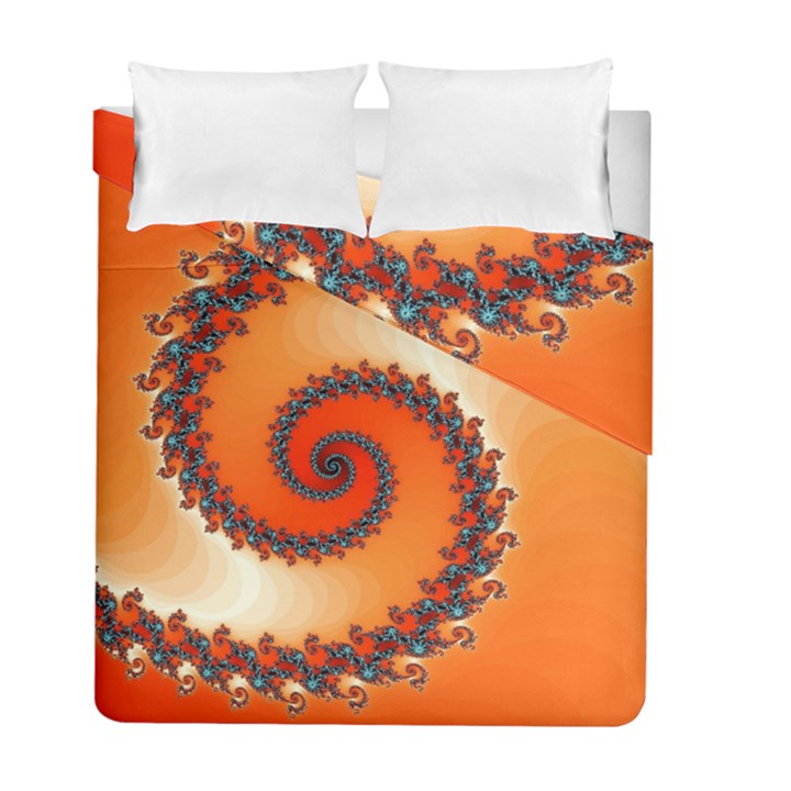 Fractal Rendering Spiral Twist Orange Duvet Cover Double Side (Full/ Double Size)