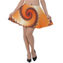 Fractal Rendering Spiral Twist Orange Velvet Skater Skirt View1