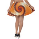 Fractal Rendering Spiral Twist Orange Velvet Skater Skirt View2