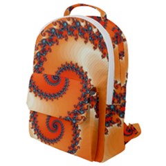 Fractal Rendering Spiral Twist Orange Flap Pocket Backpack (small) by Pakrebo