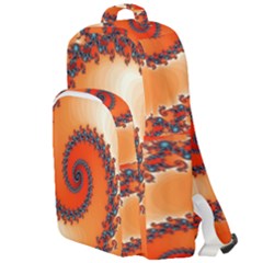 Fractal Rendering Spiral Twist Orange Double Compartment Backpack by Pakrebo