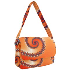 Fractal Rendering Spiral Twist Orange Courier Bag by Pakrebo