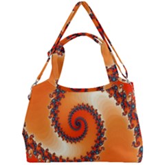 Fractal Rendering Spiral Twist Orange Double Compartment Shoulder Bag by Pakrebo