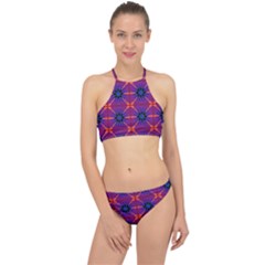 Seamless Wallpaper Pattern Ornament Racer Front Bikini Set by Pakrebo